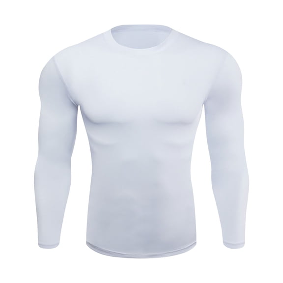 Qiggri Men's Compression Shirts Long Sleeve Athletic T Shirt Workout Cool Dry Running Tops Gym Undershirts Baselayers 1/2 Pack
