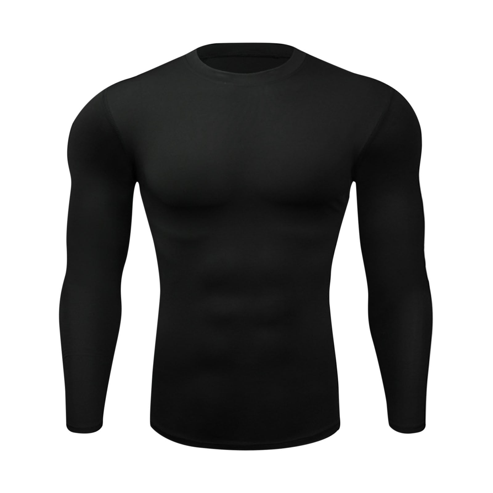 Ploknplq Men's Leisure Compression Shirt Solid Relaxed Fit