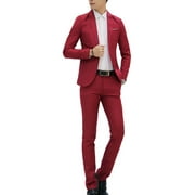 Qiggri Men's Fashion Suit Coat + Shirt + Suit Pants Three Piece Set Gift for Adults