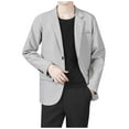 thumbnail image 1 of Qiggri Men's Fashionable Solid Color Long Sleeved Lapel Breasted Hanging Pocket Suit Jacket, 1 of 6