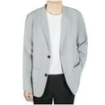 thumbnail image 1 of Qiggri Men's Fashionable Solid Color Long Sleeved Lapel Breasted Hanging Pocket Suit Jacket, 1 of 9