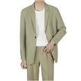 thumbnail image 1 of Qiggri Men's Fashionable Solid Color Long Sleeved Lapel Breasted Hanging Pocket Suit Jacket, 1 of 5