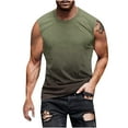 thumbnail image 1 of Qiggri Men's Gradient Sleeveless Tank Top Regular Non Positioning Print Pullover Round Neck Sleeveless T-Shirt Casual Sports Tank Top, 1 of 5