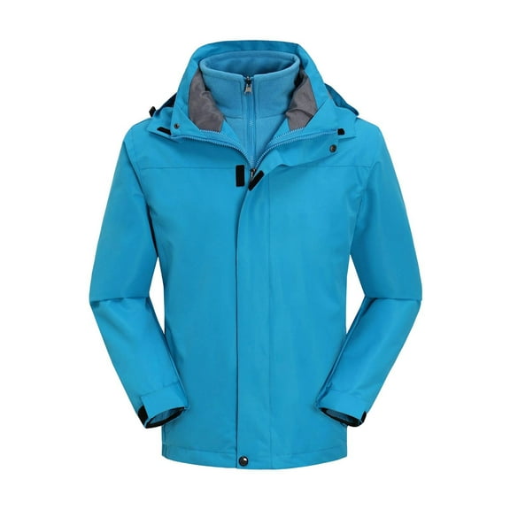 Qiggri Men's Ski Jacket 3 in 1 Waterproof Winter Jacket Snow Jacket Windproof Hooded with Inner Warm Fleece Coat
