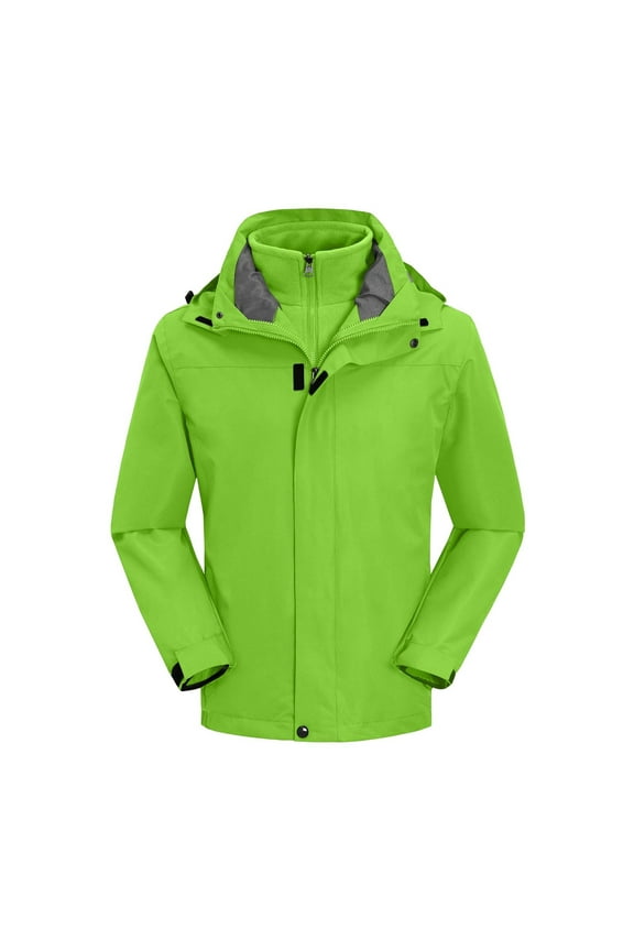 Men's Ski Jacket 3 in 1 Waterproof Winter Jacket Snow Jacket Windproof Hooded with Inner Warm Fleece Coat