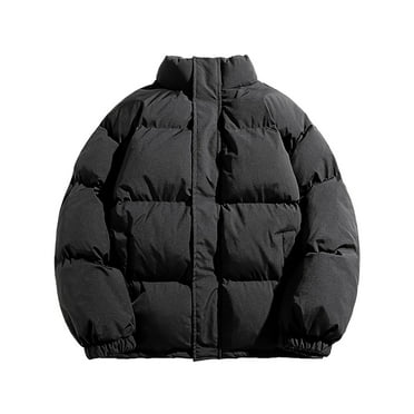 Qiggri Men's Solid Color Stand Up Collar Lightweight Winter Warm Cotton Jacket Long Sleeve Parkas Clearance