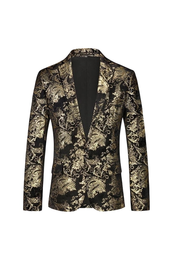 Men's Sport Coats & Blazers Flower Suit Jacket 1 Button Paisley Tuxedo Mardi Gras Carnival Parade Gift