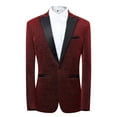 thumbnail image 1 of Qiggri Men's Tuxedo Jacket Slim Fit Shawl Lapel Blazer One Button Suit Jackets for Party Prom Wedding Dinner, 1 of 4