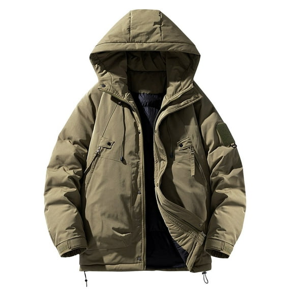 Qiggri Men's Waterproof Ski Jacket Winter Snow Coat Warm Hooded Raincoat Windproof Windbreakers