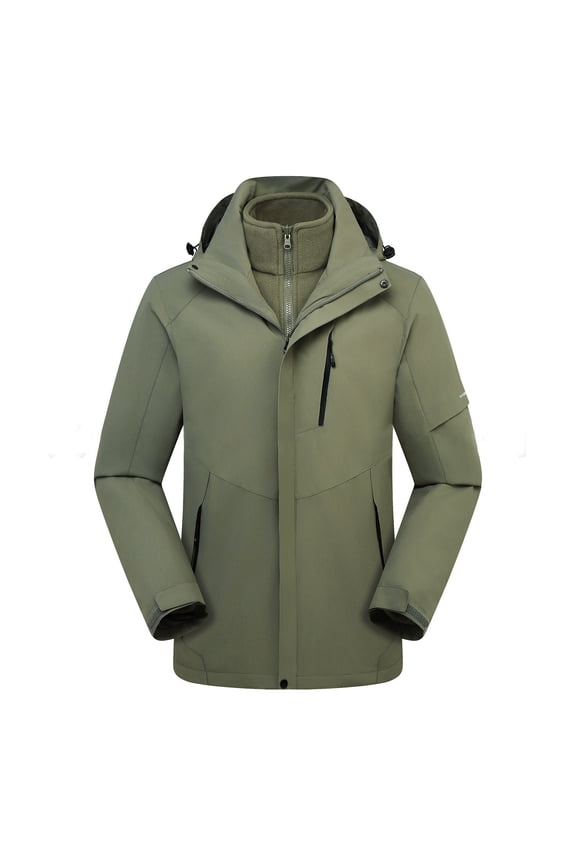 Unisex 3 in 1 Waterproof Winter Jackets Ski Warm Snow Rain Coat Puffer Liner Hood Windbreaker