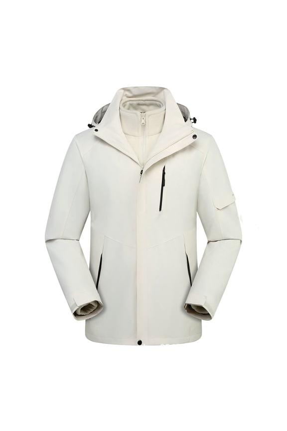 Unisex 3 in 1 Waterproof Winter Jackets Ski Warm Snow Rain Coat Puffer Liner Hood Windbreaker