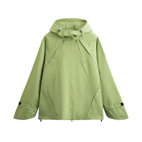 Qiggri Waterproof Jackets for Men Lightweight Rain Jacket Hooded Raincoat Zip Windbreaker for Running Hiking Travel