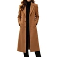 thumbnail image 1 of Qiggri Womens Peacoat Notched Lapel Collar Single Breasted Trench Coats Loose Casual Long Jacket Fall Winter Outerwear L, 1 of 8