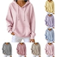thumbnail image 1 of Qiggri Womens Striped Hooded Sweatshirt,Soft Casual Long Sleeve Pullover,Oversized Hoodie with Pocket for Daily Wear, 1 of 4