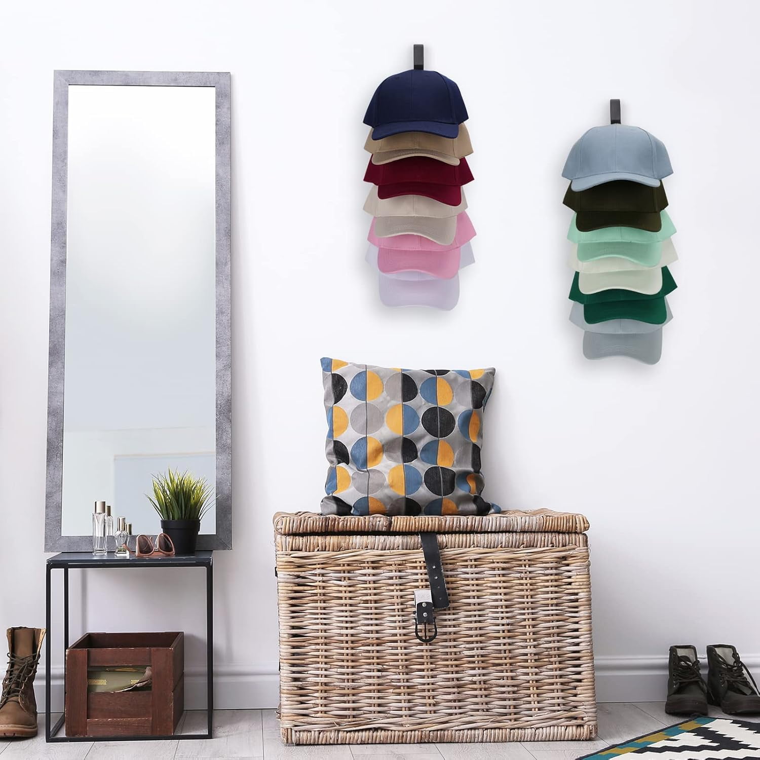 Qihe-Hat Rack for Wall Baseball Cap Organizer Hanger (2 Pack) Modern ...