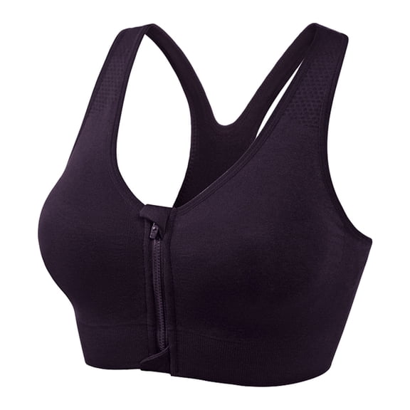 Krdevn Women's Front Zip Sports Bra High Workout Activewear Seamless Breathable Support for Yoga and Running Fitness Performance