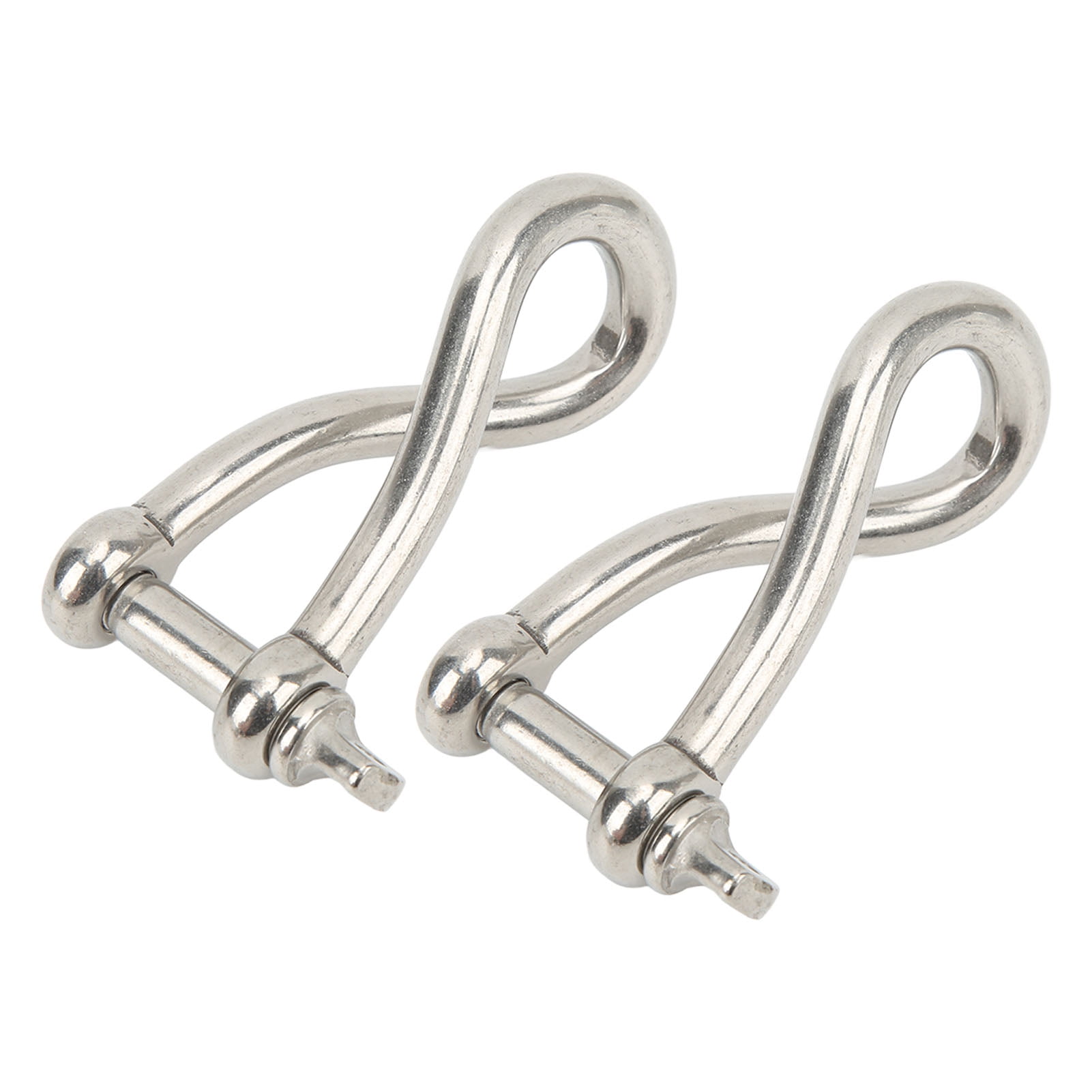 Qiilu 10mm Screw Pin Anchor Shackle Stainless Steel 2pcs Screw Pin