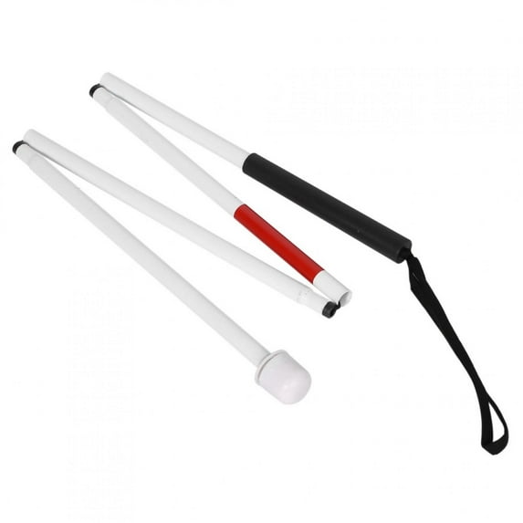 Qiilu 127cm 4-Sections Aluminum Alloy Folding Cane Walking Stick For The Blind,Blind Cane