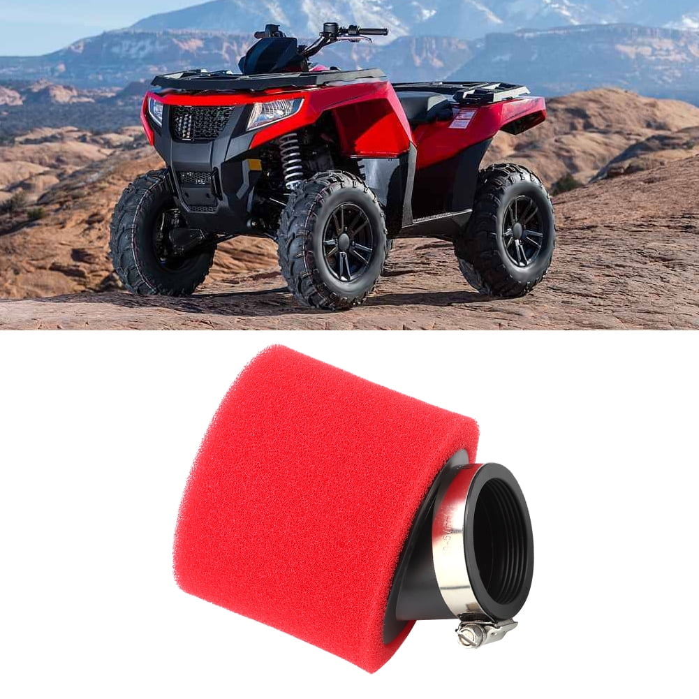 Qiilu Air Filter For Dirt Bike Scooter ATV Quad Motorcycle Red 48mm/1.89in
