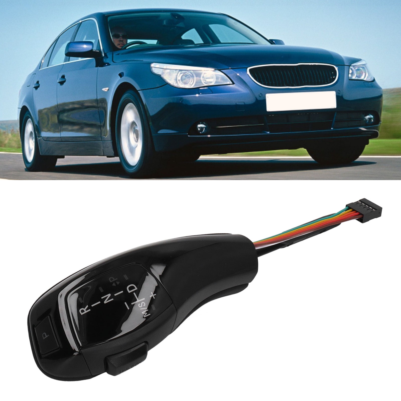 Qiilu LED Gear Knob LED Gear Knob Shifter Lever Head Retrofit Kit With