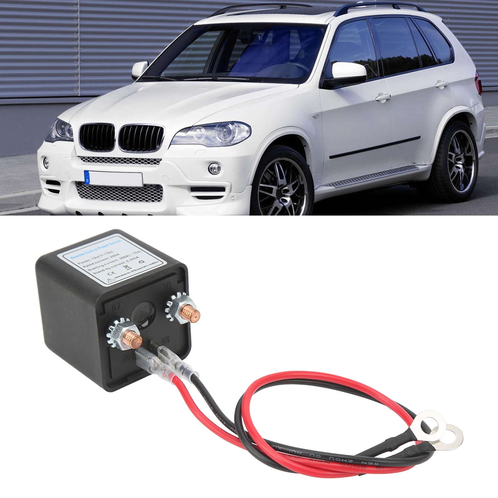 Qiilu Remote Battery Disconnect Switch Car Battery Disconnect Switch Power Cut Off Kill Switch