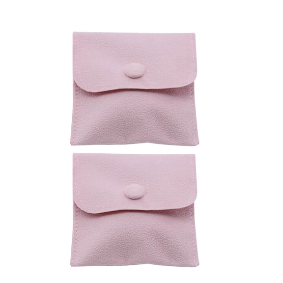 Qijita 2pcs Chic Jewelry Bag Stylish Presents Bag Gift Storage Pouch Jewelry Pouches Necklace Bag for Women Girls - Pink (L Size)