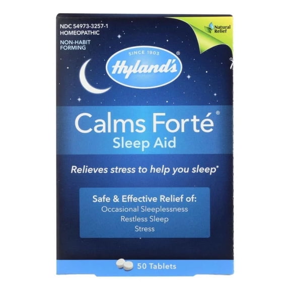 Hylands Calms Forte Sleep Aid Homeopathic Nighttime 50 Tablets