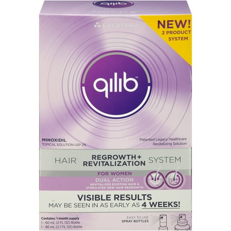Qilib Hair Regrowth + Revitalization System for Women 2 Product System 4.7 fl. oz. Box