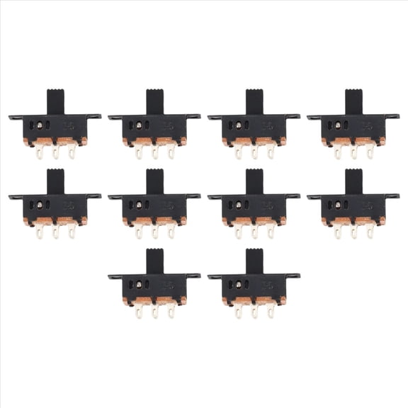 Qilidiba 10 x DC 0.5A 50V 3 Position 2P2T DPDT Panel Mount Slide Switch SS23D32