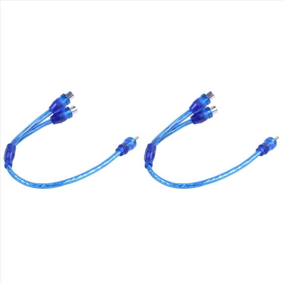 Qilidiba 2x RCA Phono Y Splitter Lead Adapter Cable 1 Male To 2 Female Car Connector 30cm