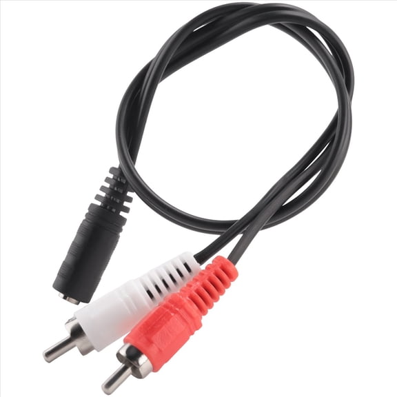 Qilidiba 3.5 mm stereo female 2 RCA male AV cable auxiliary audio adapter wire
