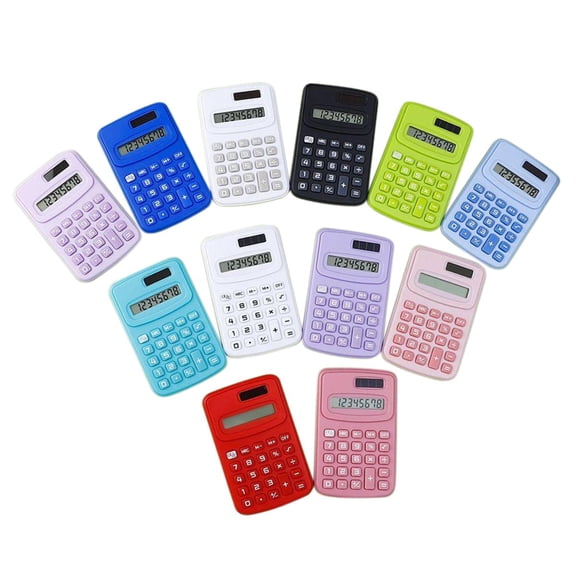 Qilidiba 30 Pack Mini Pocket Solar-Powered Calculators Four-Function Battery-Powered Basic Handheld Calculators