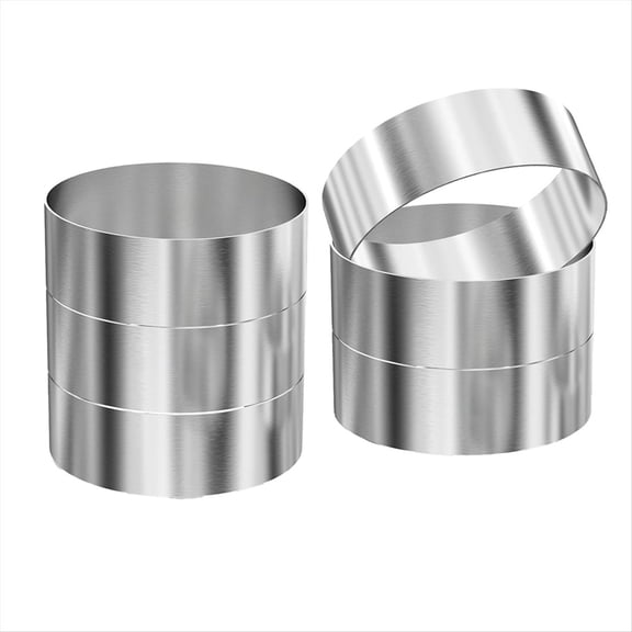 Qilidiba 6 Pcs Hamburger Bun Rings,Burger Mold,4 Inch Large Ring Molds for Cooking,Cooking Rings for Fried Eggs,Crumpets,Pancakes