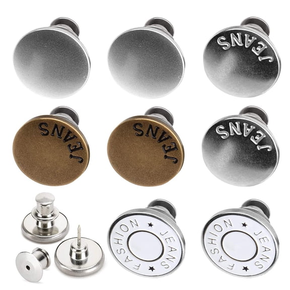 Qilidiba 8 Sets of Button Pin Jeans, Seamless Fit, Detachable Pants Button Pins, Perfect Fit Instant Jeans Buttons