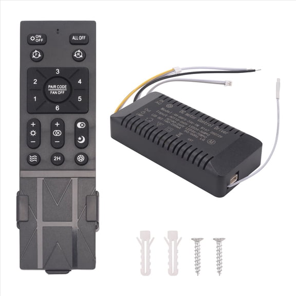 Qilidiba Ceiling Fan Remote Control Kit with 6 Speed Settings, Replacement Ceiling Fan Remote, Dimming Controls, 110-265V