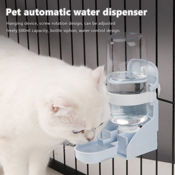 Qilidiba Dual-Purpose Multifunctional 500Ml Pet Parrots Birds Drinker Pigeon Rabbit Drinking Water Feeder Bowl Cat Dog Cage Hanging Water Dispenser Device