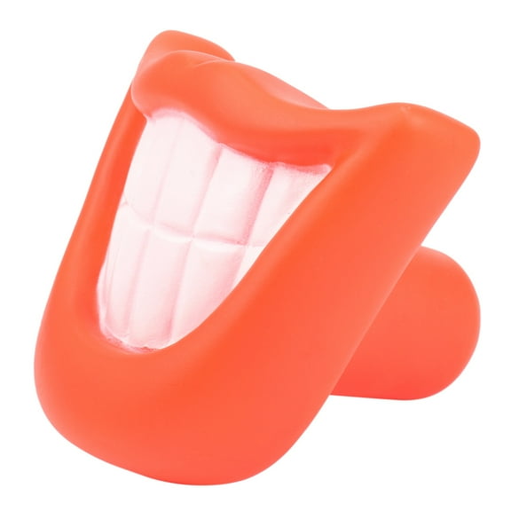 Qilidiba Funny Pet Dog Puppy Chew Sound Squeaky Giggle Big Smile Lips & Teeth Play Toy Red