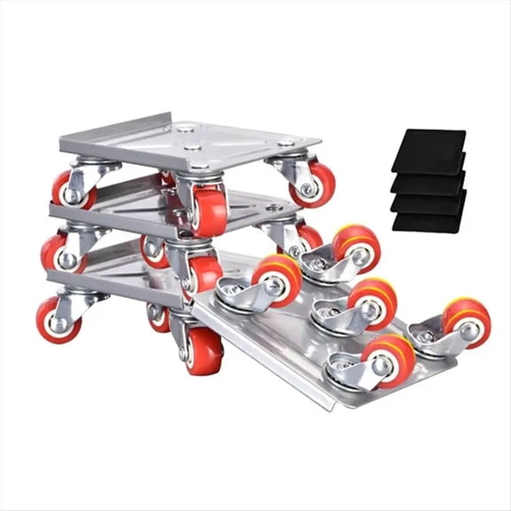 Qilidiba Heavy Furniture Mover 5-Wheel Furniture Dollies with Locking Wheels Load Lifter Moving Tool Set with Anti-Skid Pad Home