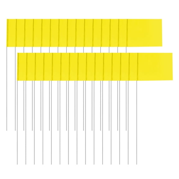 Qilidiba Marking Flags Marker Flags for Lawn 30 Pack, PVC Small Flags,Marking Flags Lawn Flags, Garden Flags,Survey Flags,Yellow