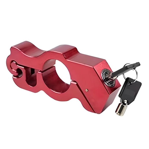 Qilidiba Motorcycle Lock, Handlebar Lock with 2 Keys, Anti Theft Motorcycle Brake Lock for Motorcycle Bike ATV Scooter - Red