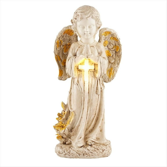 Qilidiba Solar Angel Statues for Outside Garden,12 Inch Solar Angel Figurines Light for Cemetery Decorations,Yard Decor