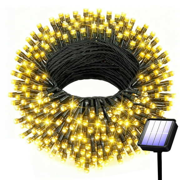 Qillnyy Solar String Lights Outdoor ,Waterproof String Lights for Outside Home Party Wedding Yard Decorations, Warm White(32.8 FT, 100 LEDs)