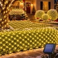 thumbnail image 1 of Solar Net Mesh Light 9.8ft x 6.6ft 192 LED, Waterproof Outdoor Net Light with 8 Modes for Bush, Christmas, Home, Garden Decorations(Warm White), 1 of 11