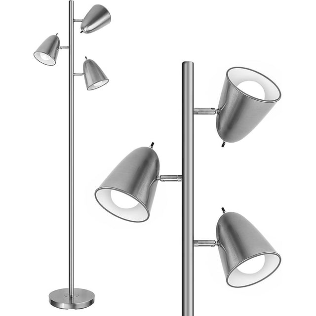 Qimh Tree Floor Lamp with 3 Light Bulbs, Standing Tall Pole Lamps for