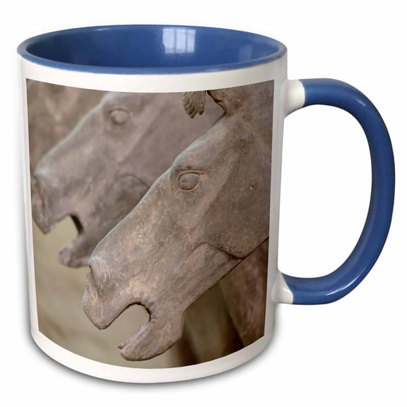 3drose, Qin Terra Cotta Warriors and Horses, Xian, Shaanxi, China-as07 Aje0173 - Adam Jones, 11oz Two-tone Blue Mug