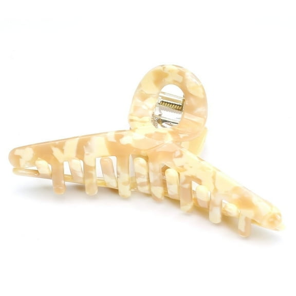 QinGoo Large Cross Hair Claw Clip for Women Strong Hold Thick Long Hair Accessory 1 Count, 4.1 Inch, Cream