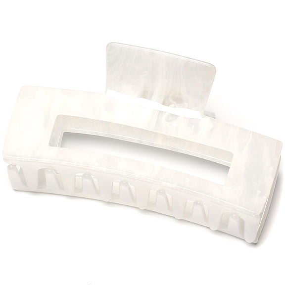QinGoo Large Rectangle Hair Claw Clip for Thick Hair Strong Hold Women Non-Slip Accessory 1 Count, 3.94 Inch, White