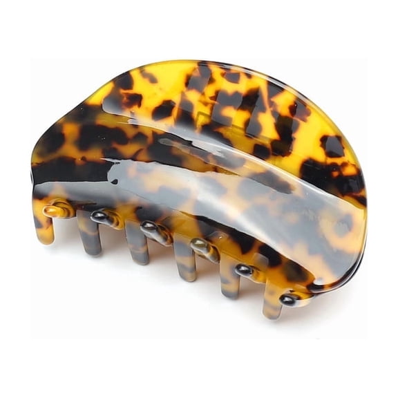 QinGoo Marbled Acetate Hair Claw Women Non Slip Hair Jaw Clip Accessory 1 Count, 3.4 Inch, Dark Tortoise