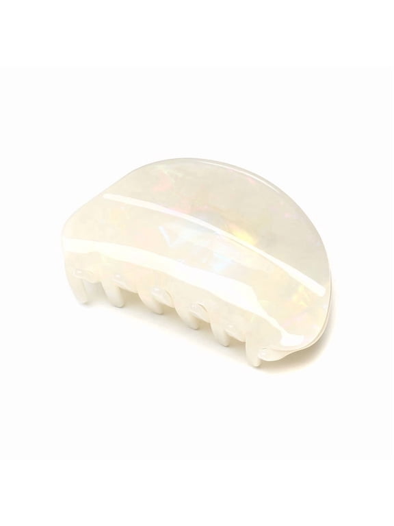 Marbled Acetate Hair Claw Women Non Slip Hair Jaw Clip Accessory 1 Count, 3.4 Inch, White