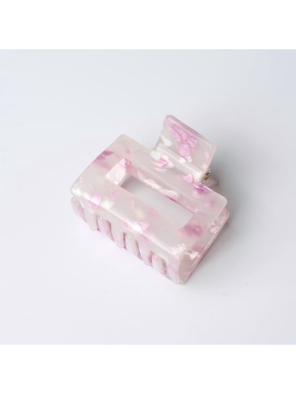 Medium Square Hair Claw Clip for Women Non-Slip Thick Hair Accessory 1 Count, 2 Inch, Pink